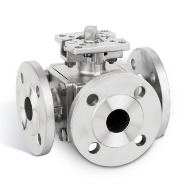 CF8 / CF8M / WCB en acier inoxydable Valve de billes à trois voies